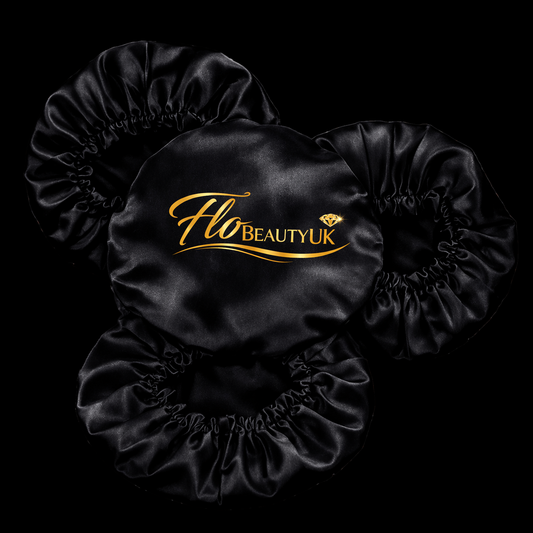 FloBeautyUK Bonnet réglable en satin, maintien sûr, sangle réglable